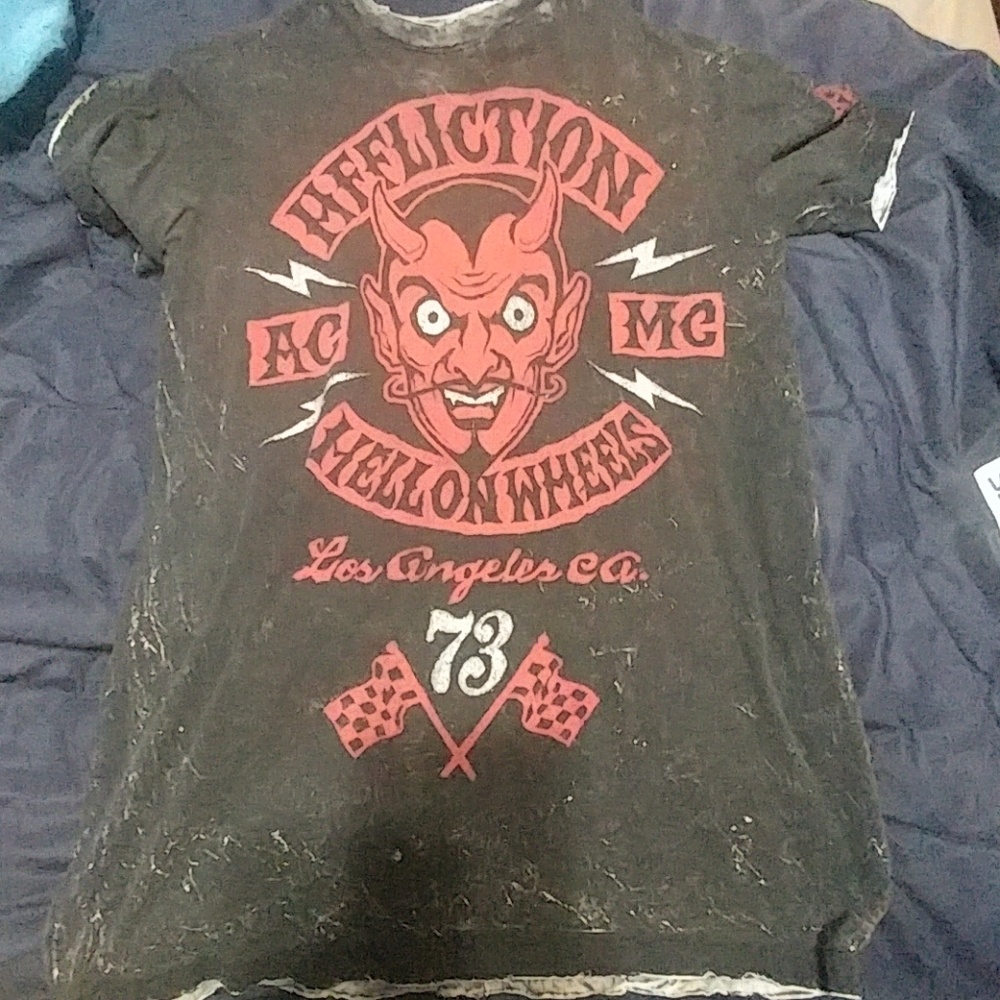 Affliction reversible t shirt